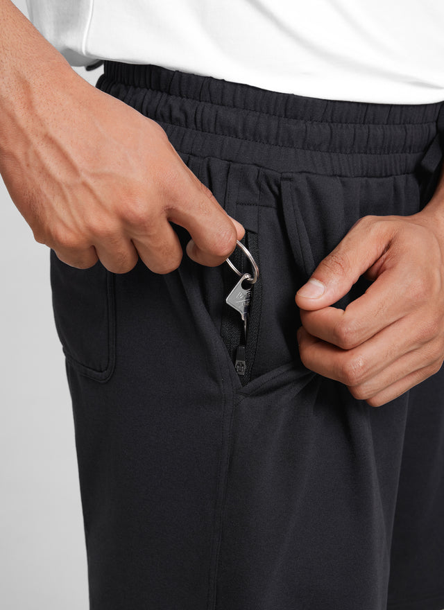 CRZ YOGA Men's Casual Lightweight Sweat Shorts with Pockets Black