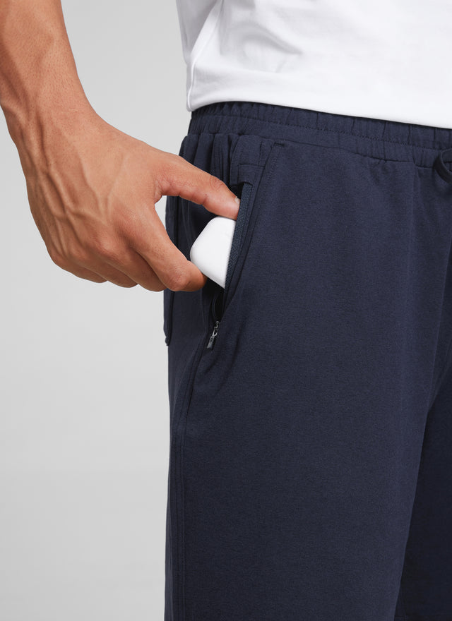 CRZ YOGA Men's Casual Lightweight Sweat Shorts with Pockets Navy