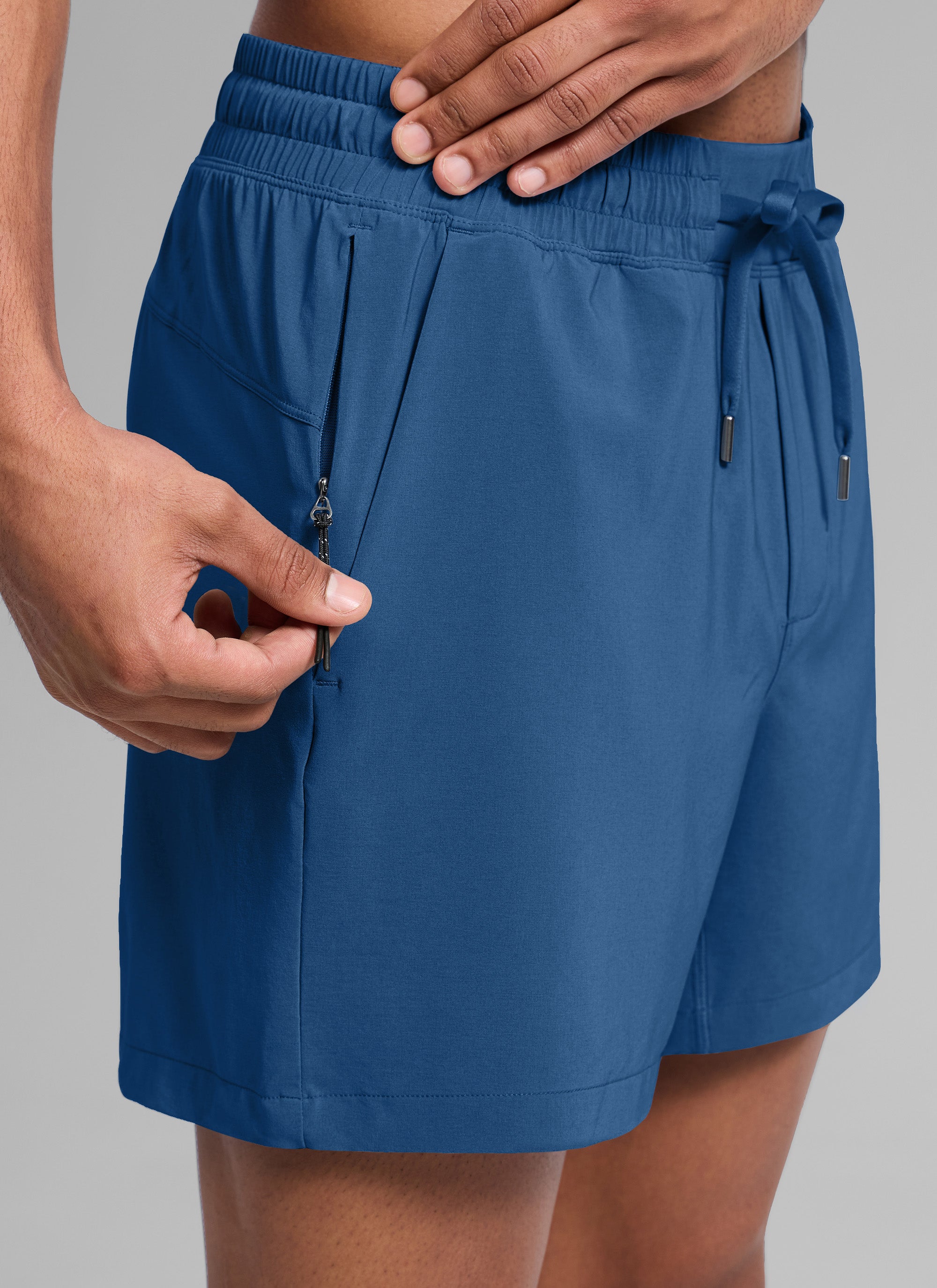 CRZ YOGA Man's Swimwear Mid Rise Mesh Lined Pocket Swim Shorts 5'' French Navy