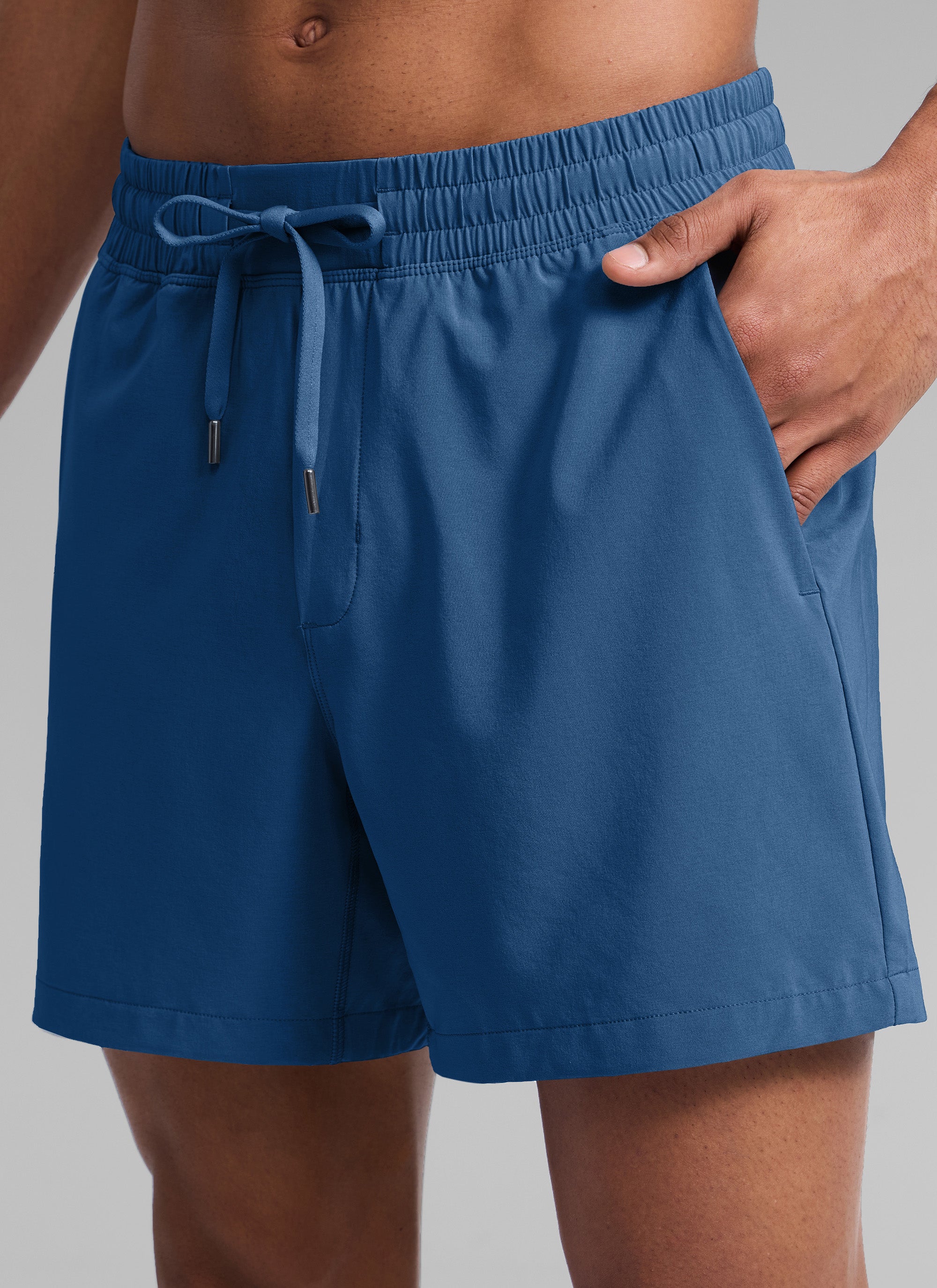 CRZ YOGA Man's Swimwear Mid Rise Mesh Lined Pocket Swim Shorts 5'' French Navy