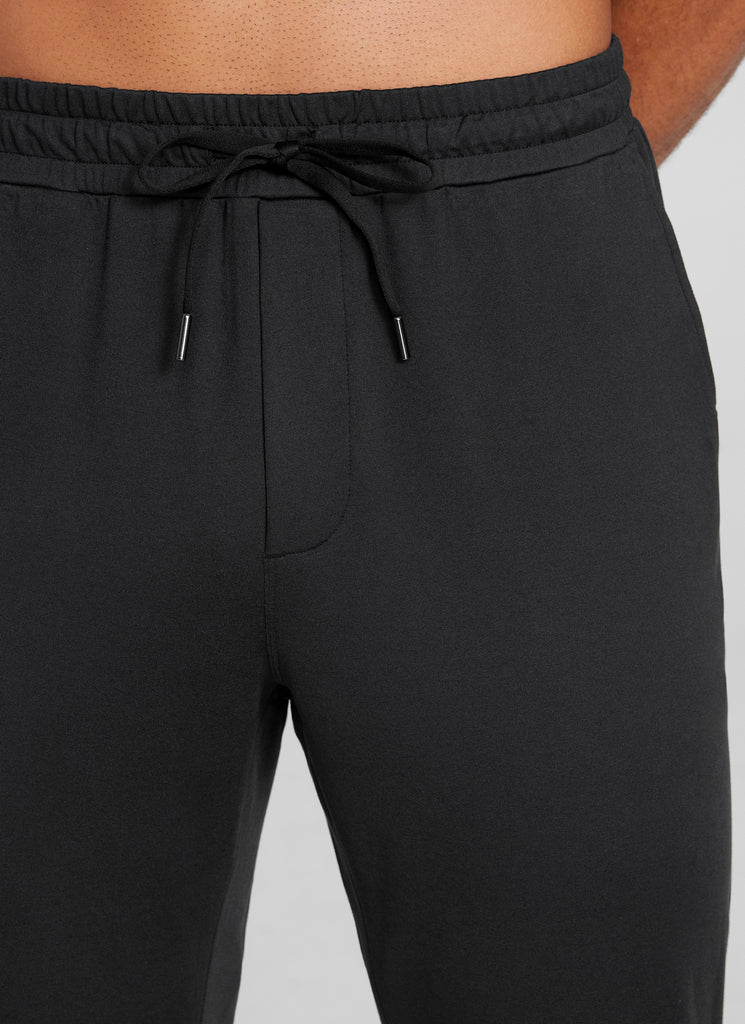 CRZ YOGA Mens Cloud Jersey Joggers 29" with Zipper Pockets Black