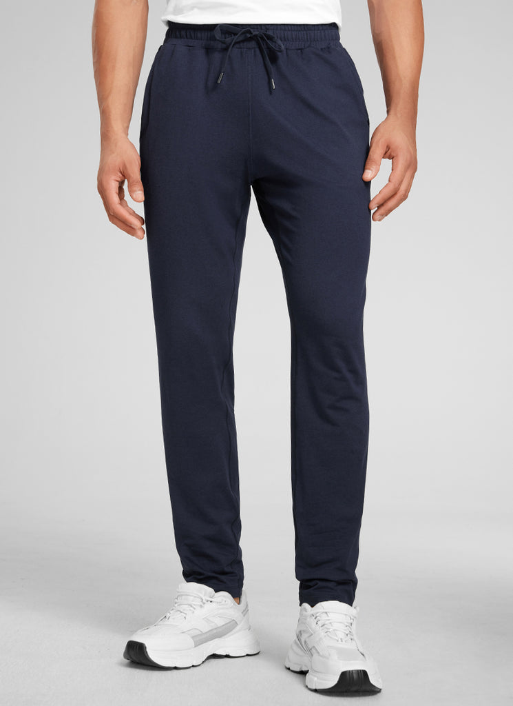 CRZ YOGA Mens' Open Bottom Lightweight Sweatpants 30" with Pockets Black