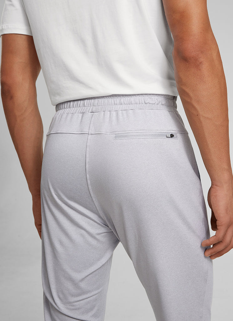 CRZ YOGA Mens' Open Bottom Lightweight Sweatpants 30" with Pockets Slate Blue