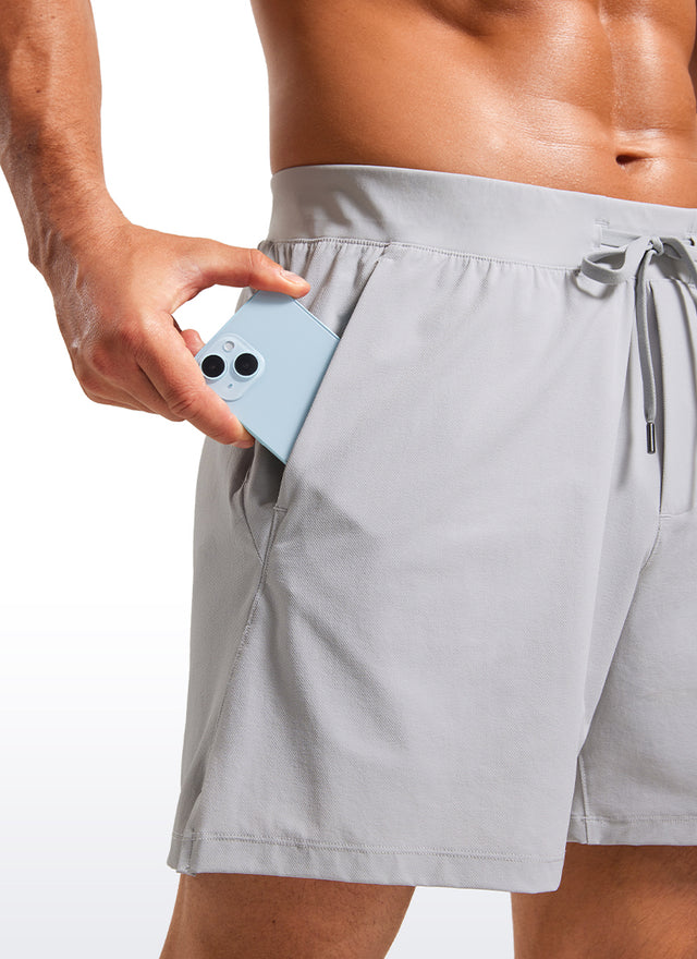 CRZ YOGA Men's Quick Dry Lightweight Gym Shorts with Zipper Pocket Platinum Grey