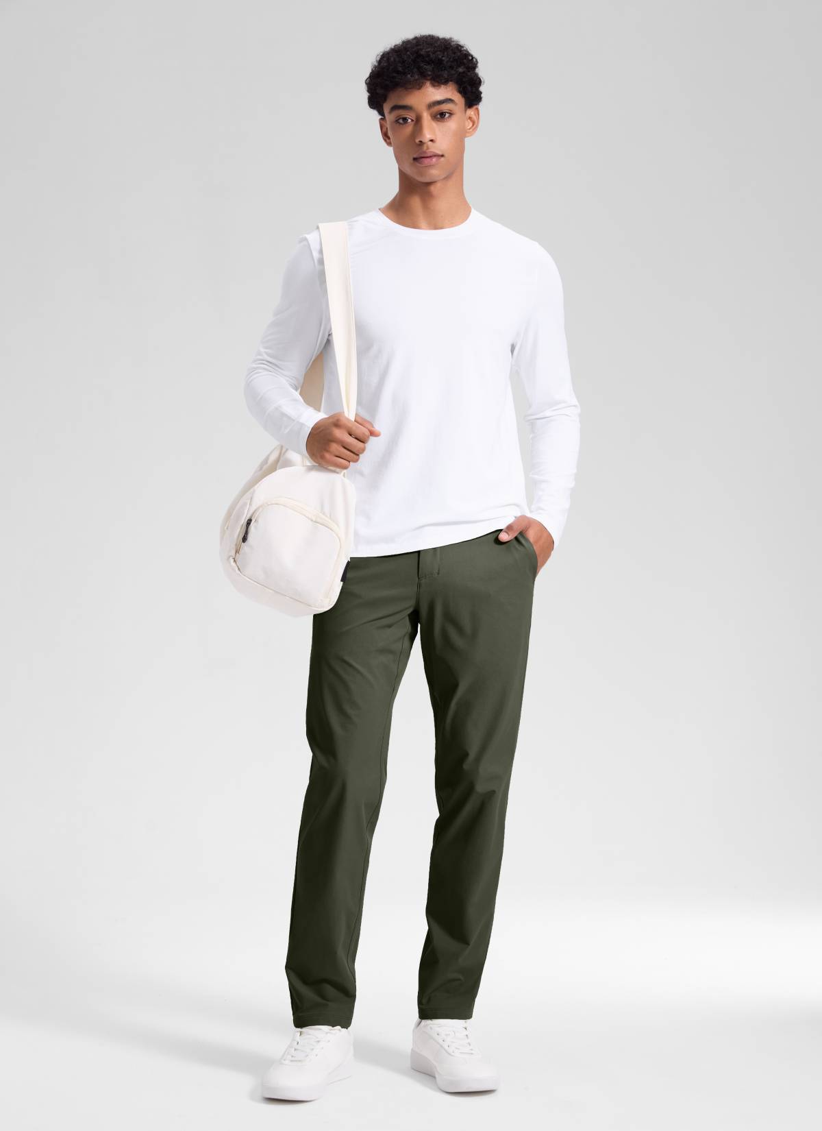 CRZ YOGA Men's Breeze Comfy Lightweight Golf Mid Rise Pocket Pant 32