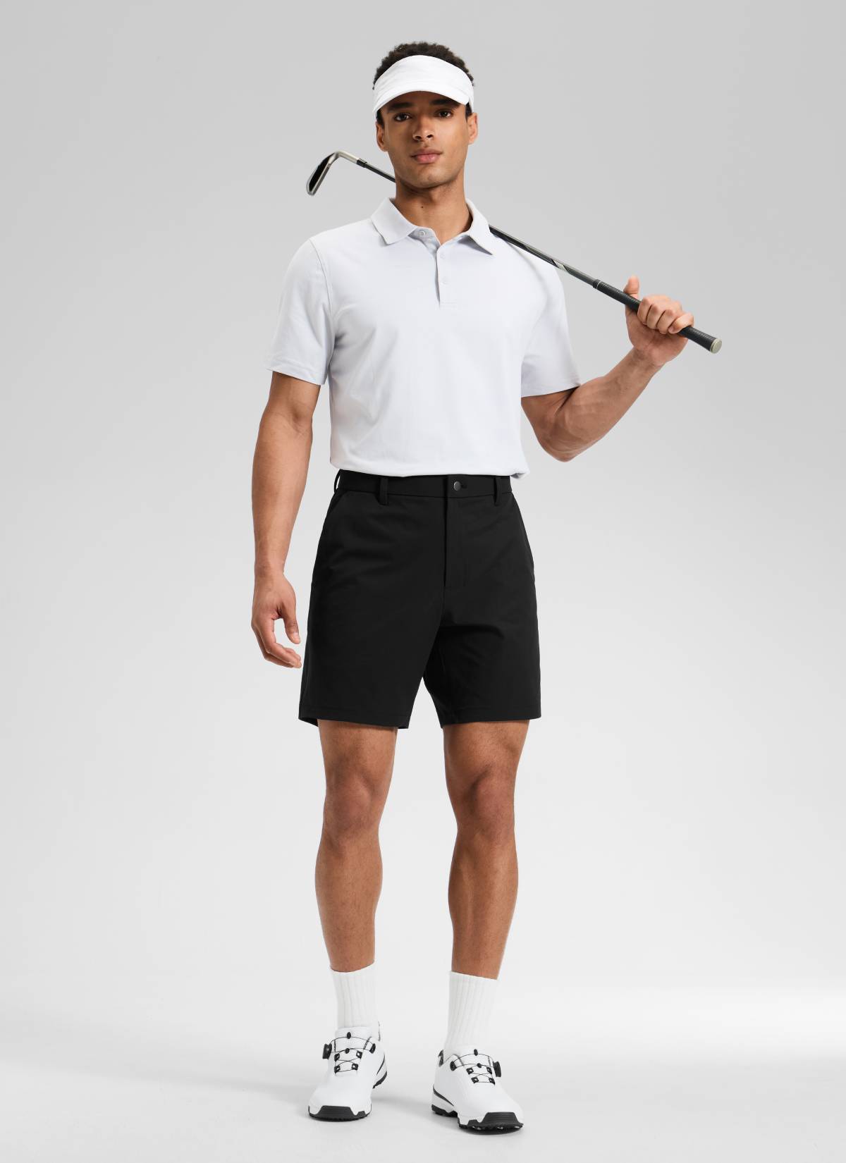 CRZ YOGA Men's BreezeLite Lightweight Golf Mid Rise Pocket Shorts 7