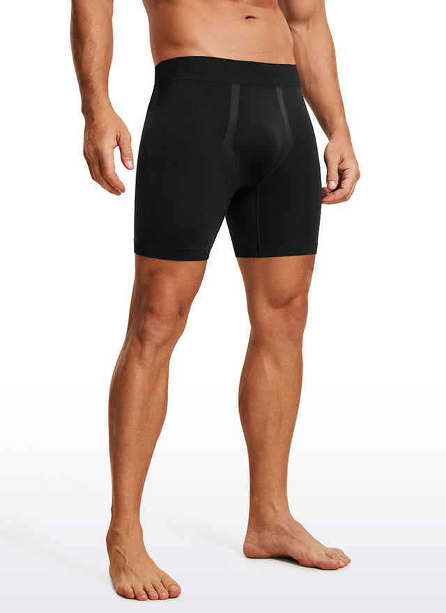 CRZ YOGA Men's Seamless Boxer Briefs Sports Underwear (3-Pack) All Black