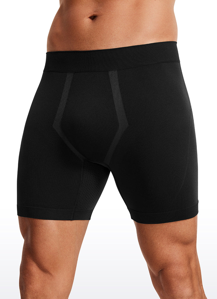 CRZ YOGA Men's Seamless Boxer Briefs Sports Underwear (3-Pack) All Black