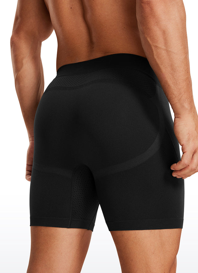 CRZ YOGA Men's Seamless Boxer Briefs Sports Underwear (3-Pack) All Black