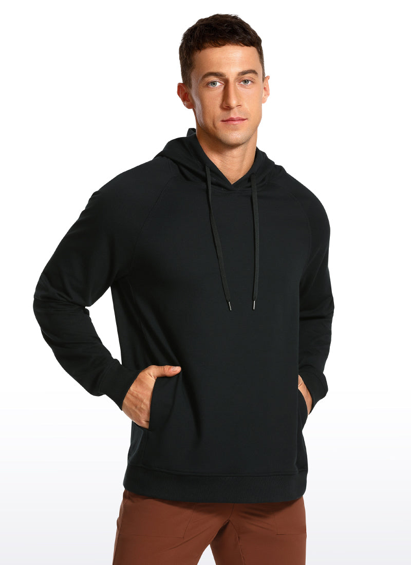 CRZ YOGA Men's Casual Outerwear Cotton Loose Fit Long Sleeve Hoodies Black