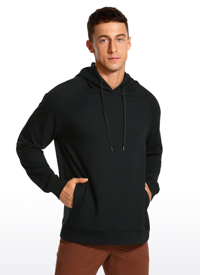 CRZ YOGA Men's Casual Outerwear Cotton Loose Fit Long Sleeve Hoodies Black