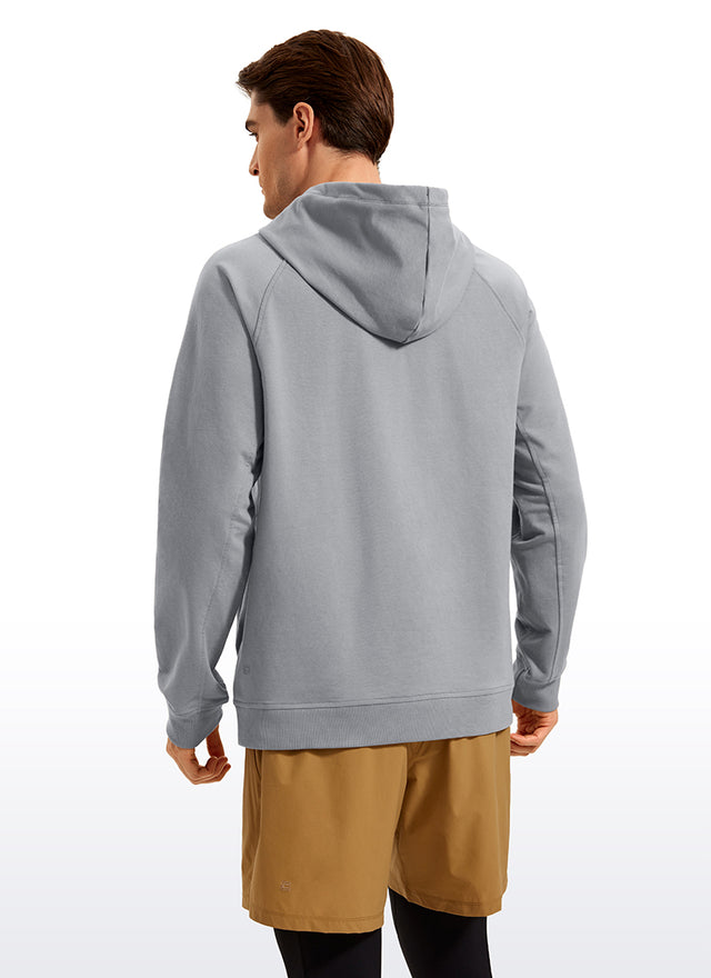 CRZ YOGA Men's Casual Outerwear Cotton Loose Fit Long Sleeve Hoodies Rhino Grey