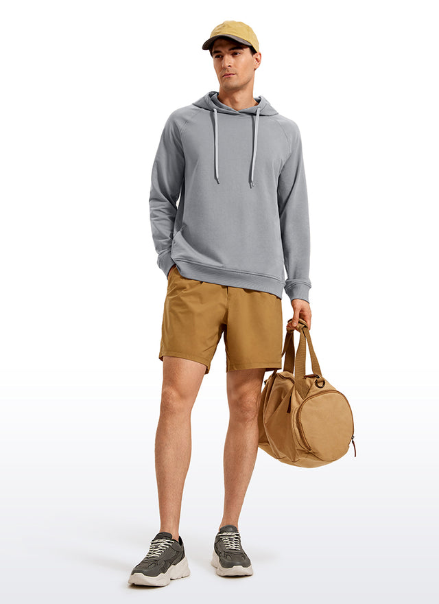 CRZ YOGA Men's Casual Outerwear Cotton Loose Fit Long Sleeve Hoodies Rhino Grey