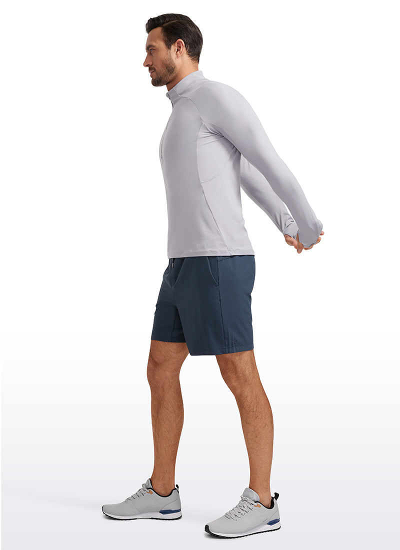 CRZ YOGA Men's Run Slim Fit Brushed Half Zip Long Sleeve Thumbhole