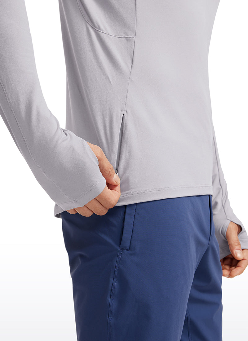 メンズウェア rogan CRZ YOGA Men's Run Slim Fit Brushed Half Zip Long Sleeve Thumbhole