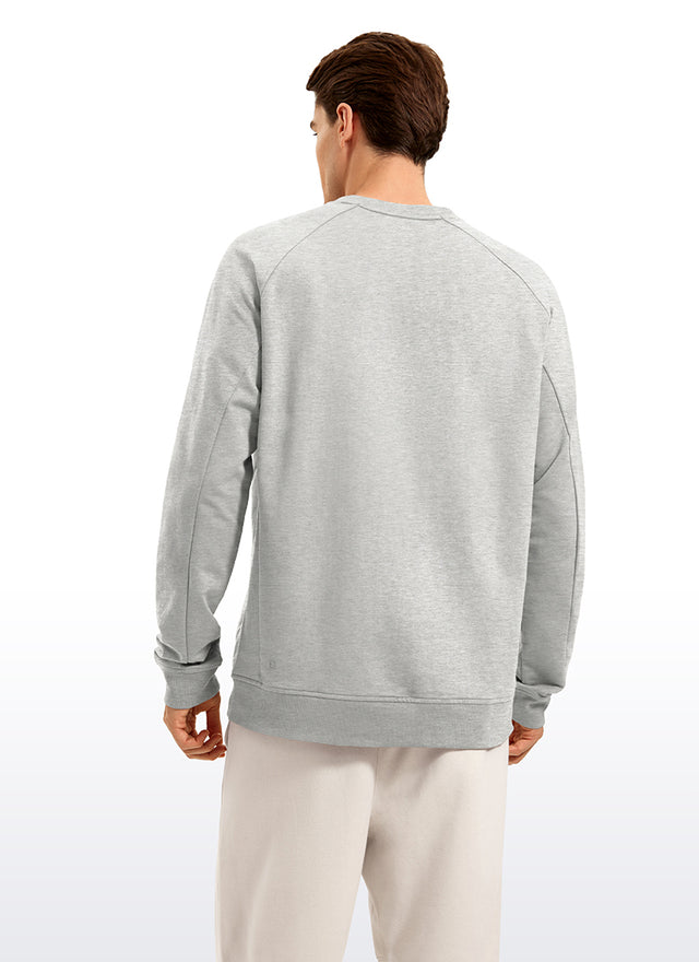 French Terry Pullover Sweatshirts with Zip Pockets