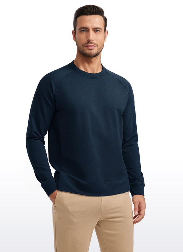 French Terry Pullover Sweatshirts with Zip Pockets