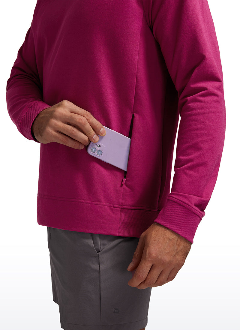 French Terry Pullover Sweatshirts with Zip Pockets