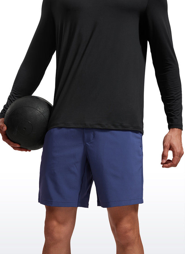CRZ YOGA Men's Training Classic Fit Ultralight Crew Neck Long Sleeves Black