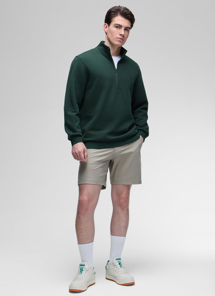 CRZ YOGA Men's Casual Relaxed Fit Fleece Lined Sweatshirts Mock Neck Mojave Tan