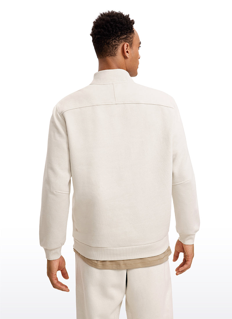 CRZ YOGA Men's Casual Relaxed Fit Fleece Lined Sweatshirts Mock