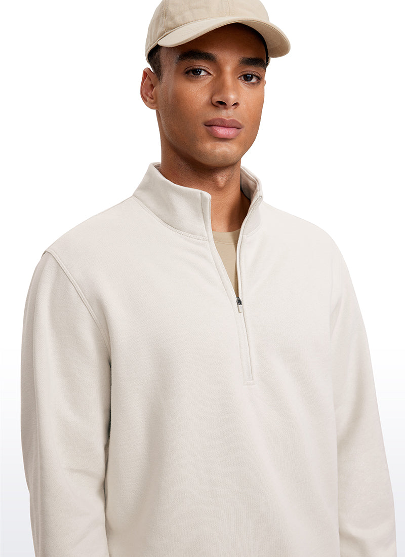 CRZ YOGA Men's Casual Relaxed Fit Fleece Lined Sweatshirts Mock