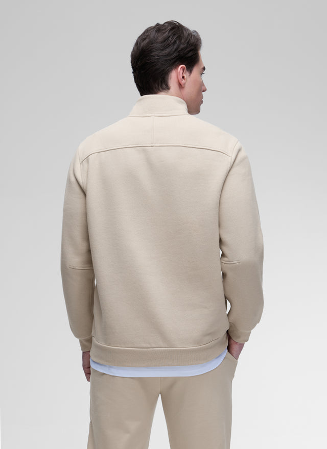 CRZ YOGA Men's Casual Relaxed Fit Fleece Lined Sweatshirts Mock Neck Sterling