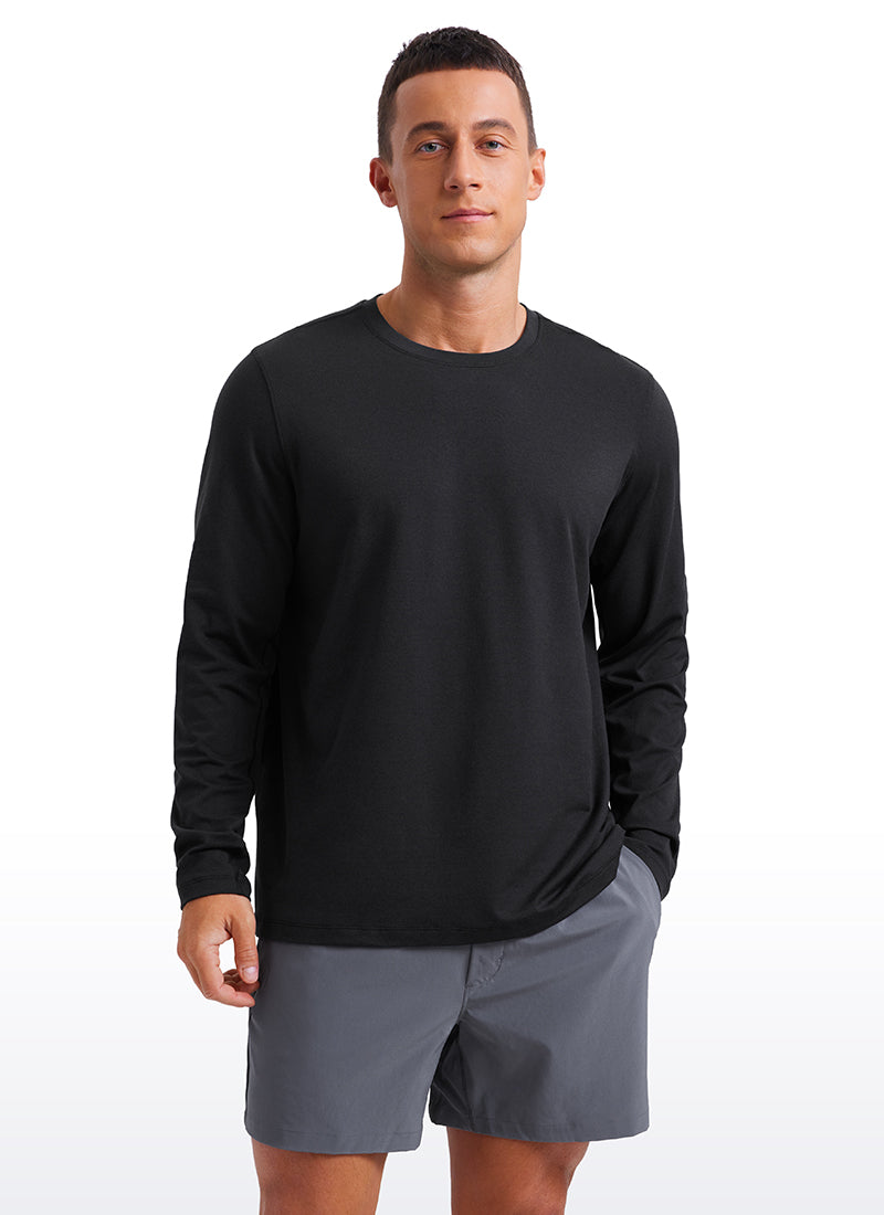 Soft Stretchy Crewneck Long Sleeve Shirts