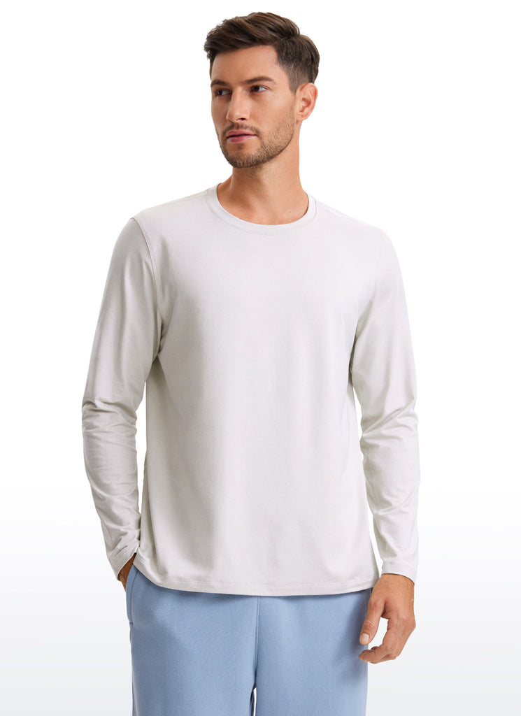 CRZ YOGA Men's Casual Classic Fit Crewneck Sweatshirts Long Sleeves Navy
