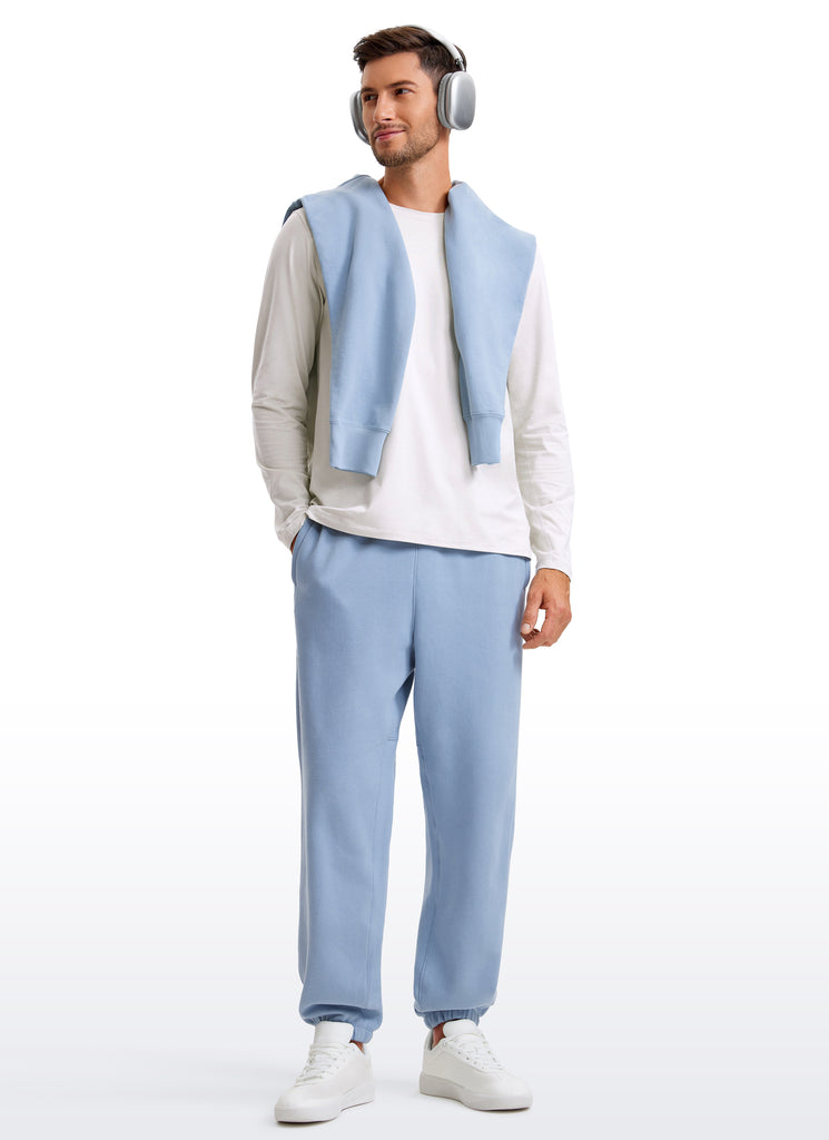 CRZ YOGA Men's Casual Classic Fit Crewneck Sweatshirts Long Sleeves Milky White