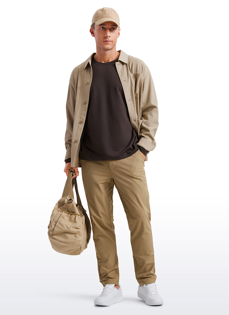 CRZ YOGA Men's Casual Classic Fit Crewneck Sweatshirts Long Sleeves Hot Fudge Brown