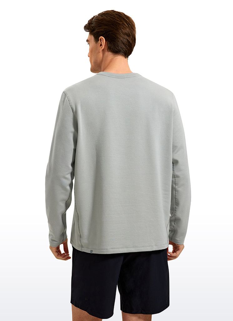CRZ YOGA Men's Casual Classic Fit Pullover Sweatshirts Long Sleeves Sterling