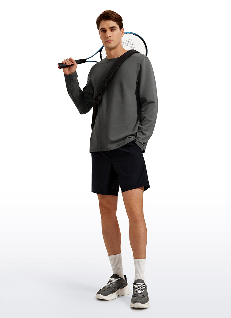 CRZ YOGA Men's Casual Classic Fit Pullover Sweatshirts Long Sleeves True Navy