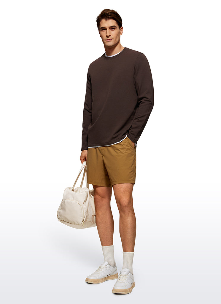 CRZ YOGA Men's Casual Classic Fit Pullover Sweatshirts Long Sleeves Grey Sage