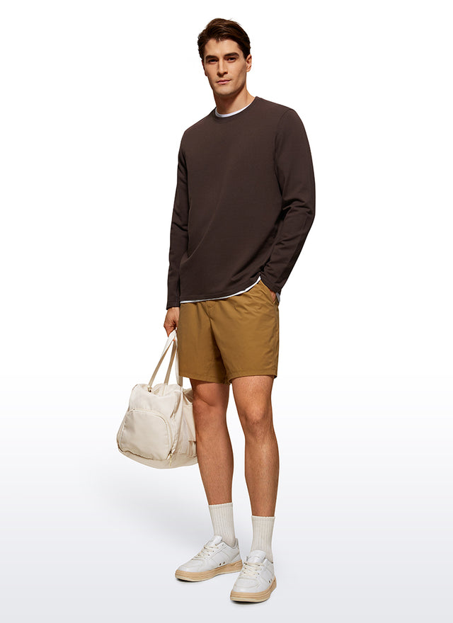 CRZ YOGA Men's Casual Classic Fit Pullover Sweatshirts Long Sleeves Grey Sage