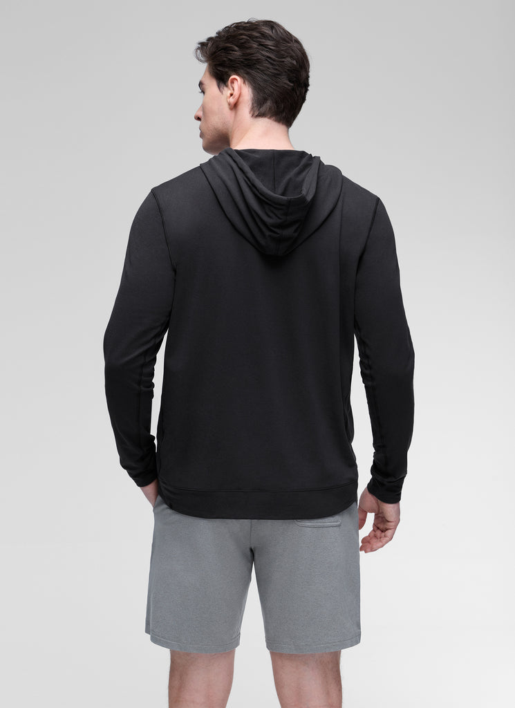 CRZ YOGA Women Casual Lightweight Pullover Hoodie Long Sleeve Black