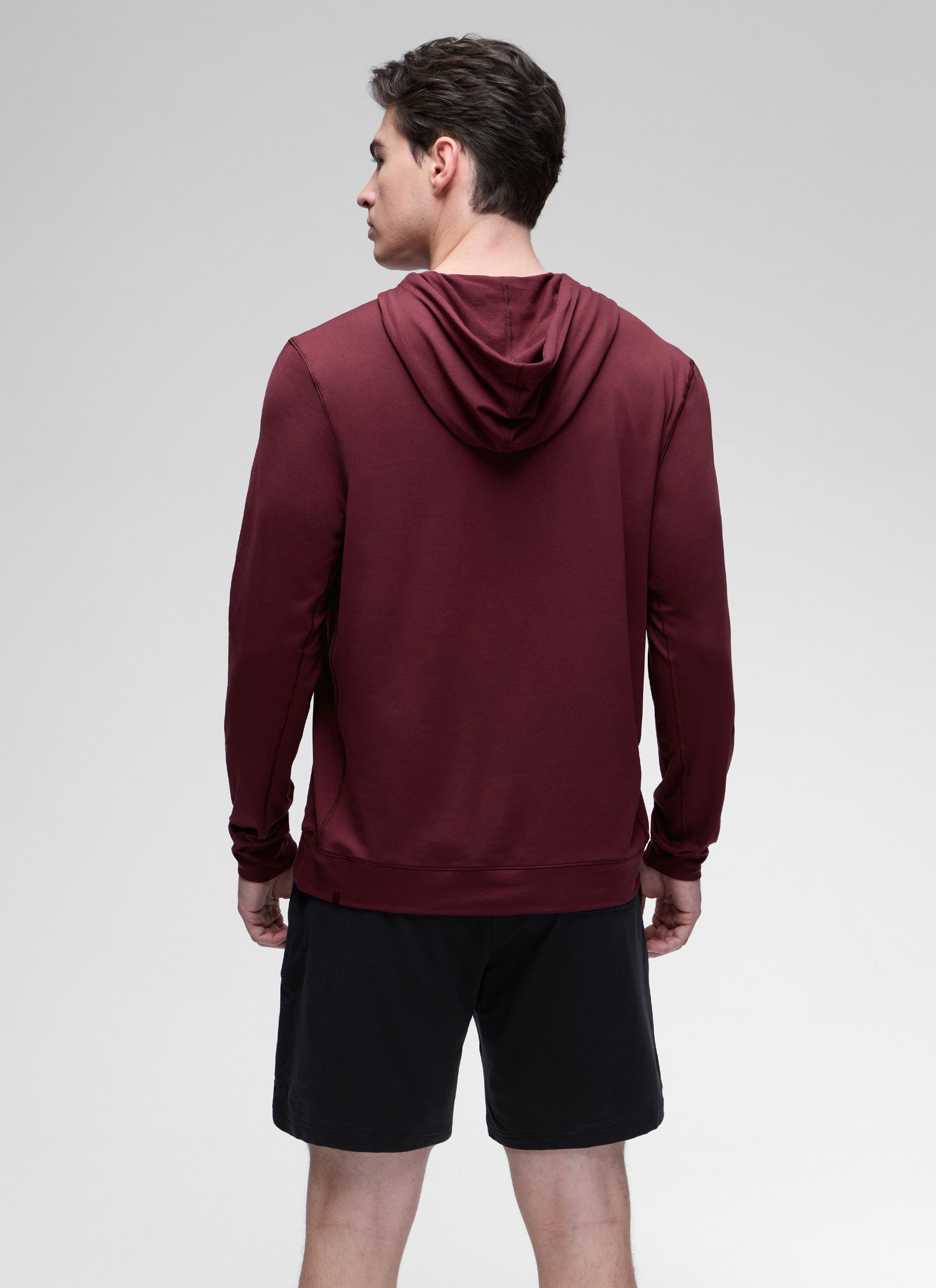 CRZ YOGA Women Casual Lightweight Pullover Hoodie Long Sleeve Red Merlot