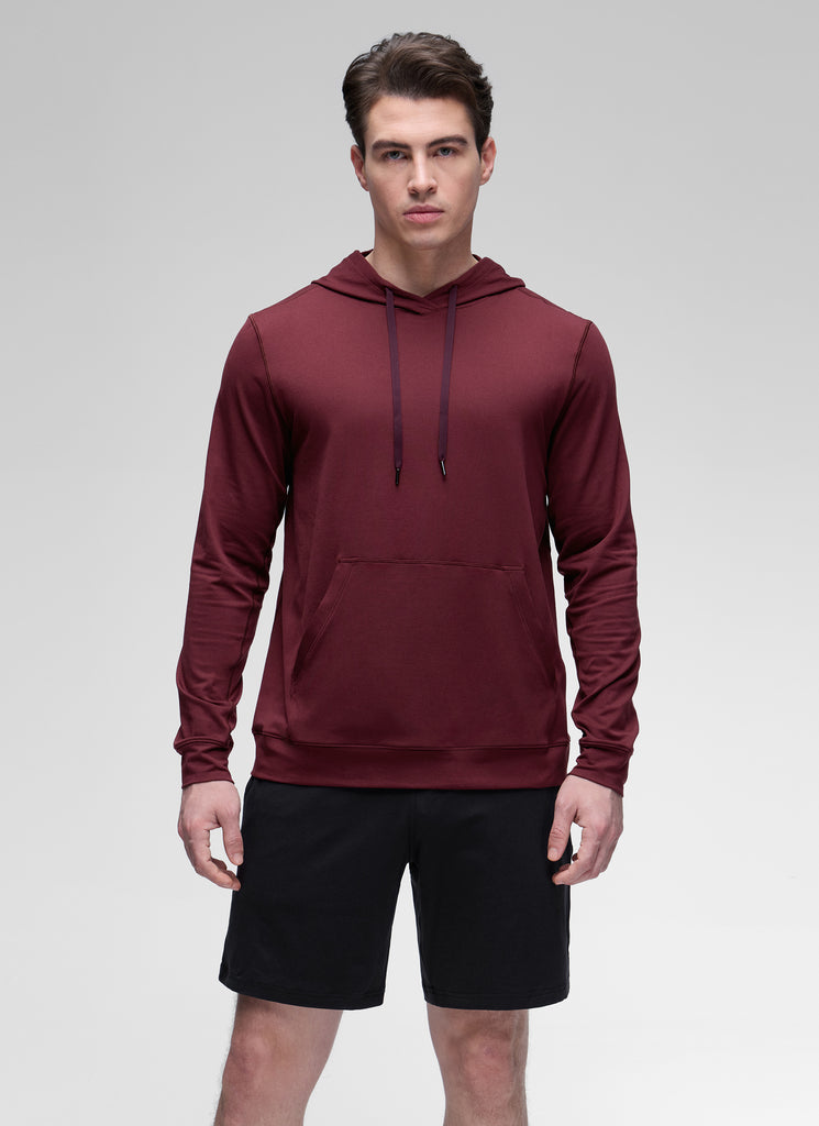 CRZ YOGA Women Casual Lightweight Pullover Hoodie Long Sleeve Red Merlot