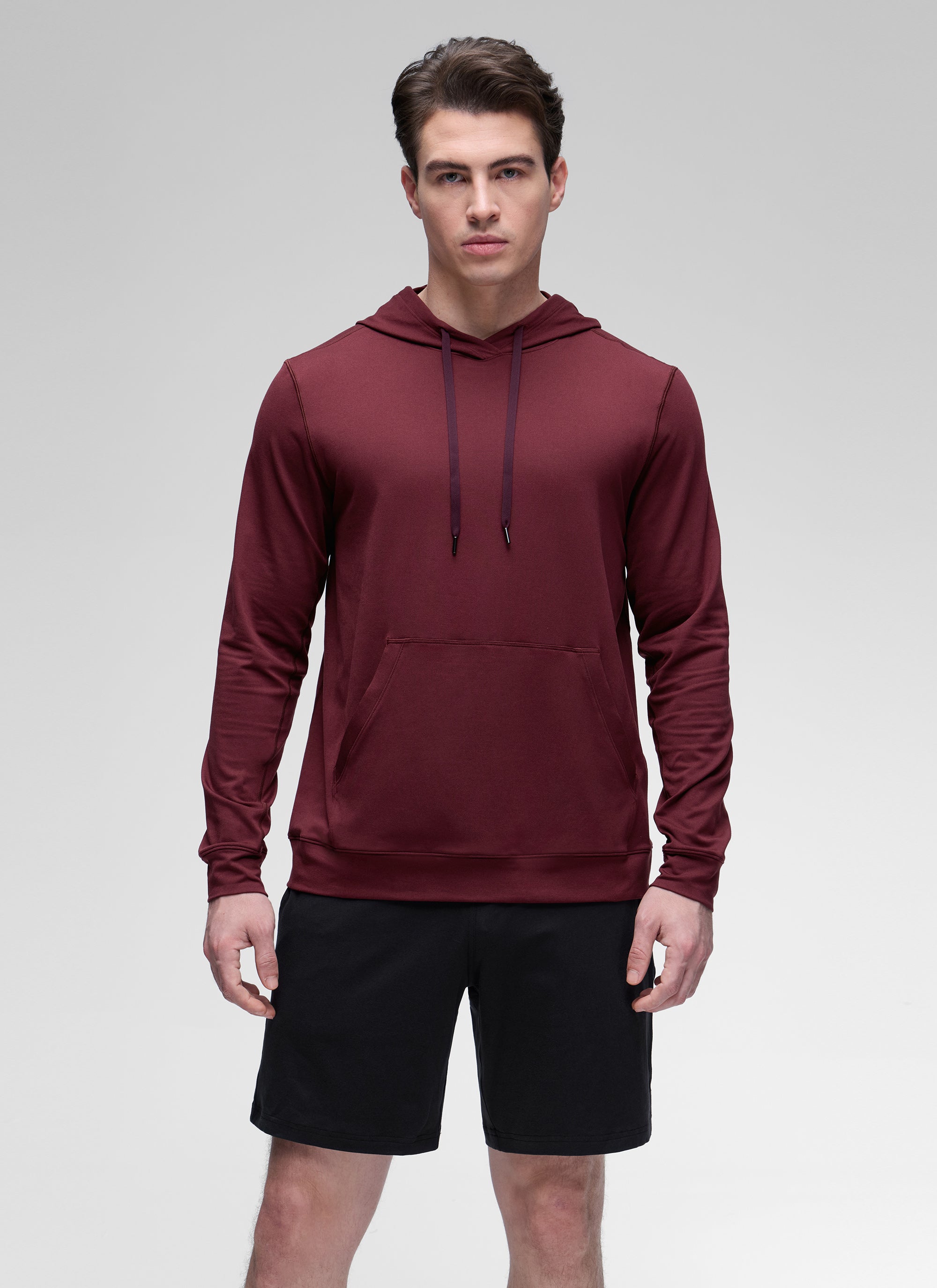 CRZ YOGA Women Casual Lightweight Pullover Hoodie Long Sleeve Red Merlot