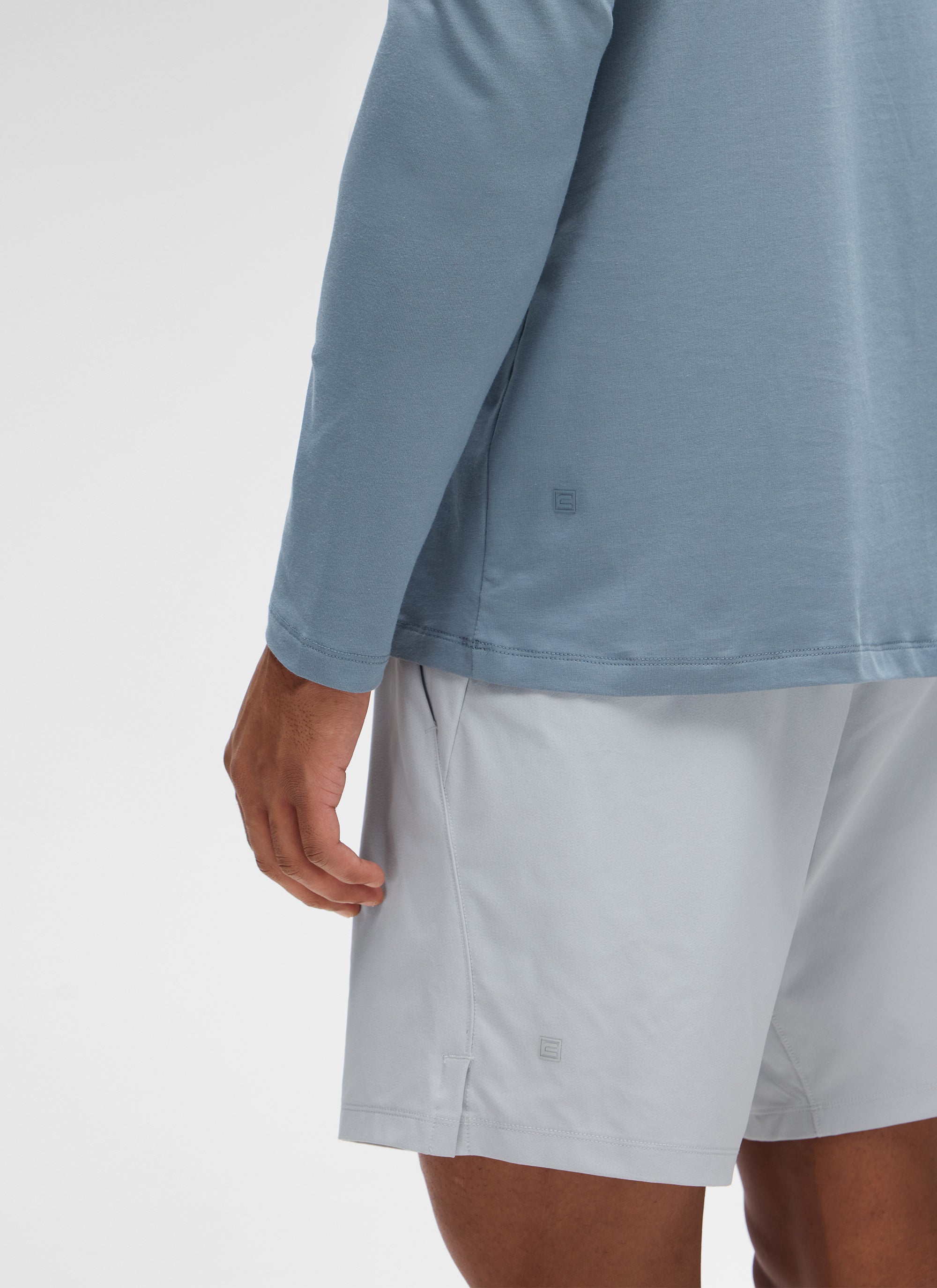 CRZ YOGA Men's Pima Cotton PRO  Basic Casual Long Sleeve Crew Neck White