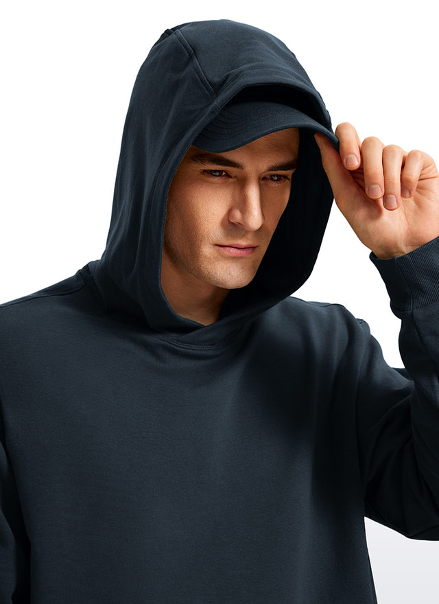 CRZ YOGA Mens Fleece Hoodies Pullover Workout Sweatshirts with Pocket True Navy