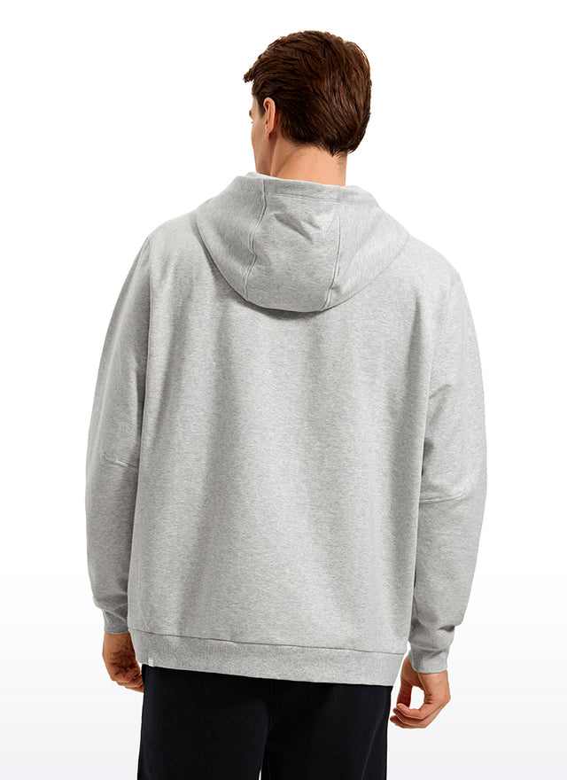 CRZ YOGA Mens Fleece Hoodies Pullover Workout Sweatshirts with Pocket Dove Grey Heather
