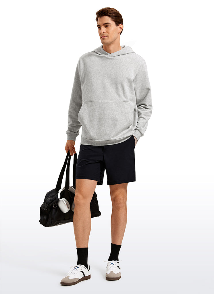 CRZ YOGA Mens Fleece Hoodies Pullover Workout Sweatshirts with Pocket Dove Grey Heather