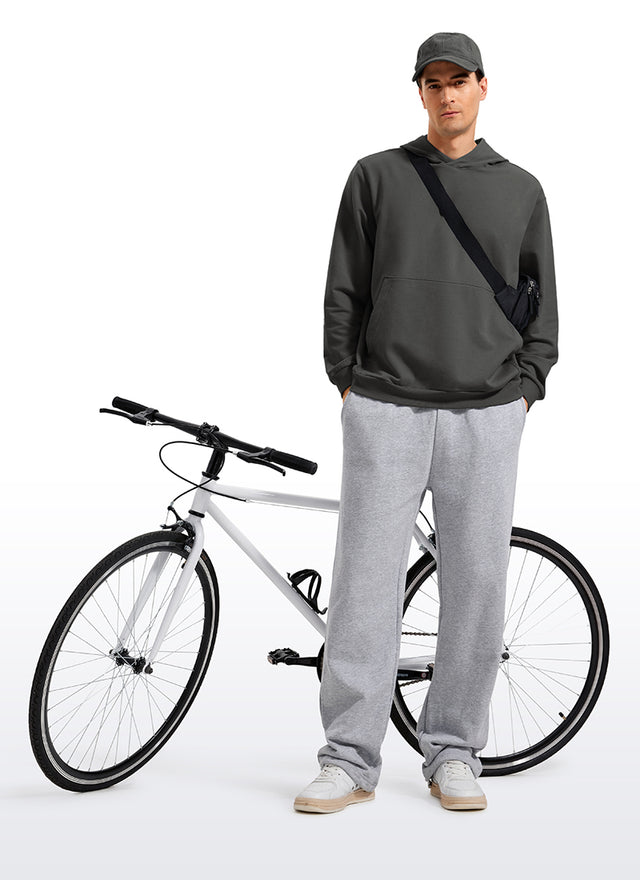 CRZ YOGA Mens Fleece Hoodies Pullover Workout Sweatshirts with Pocket Anthracite