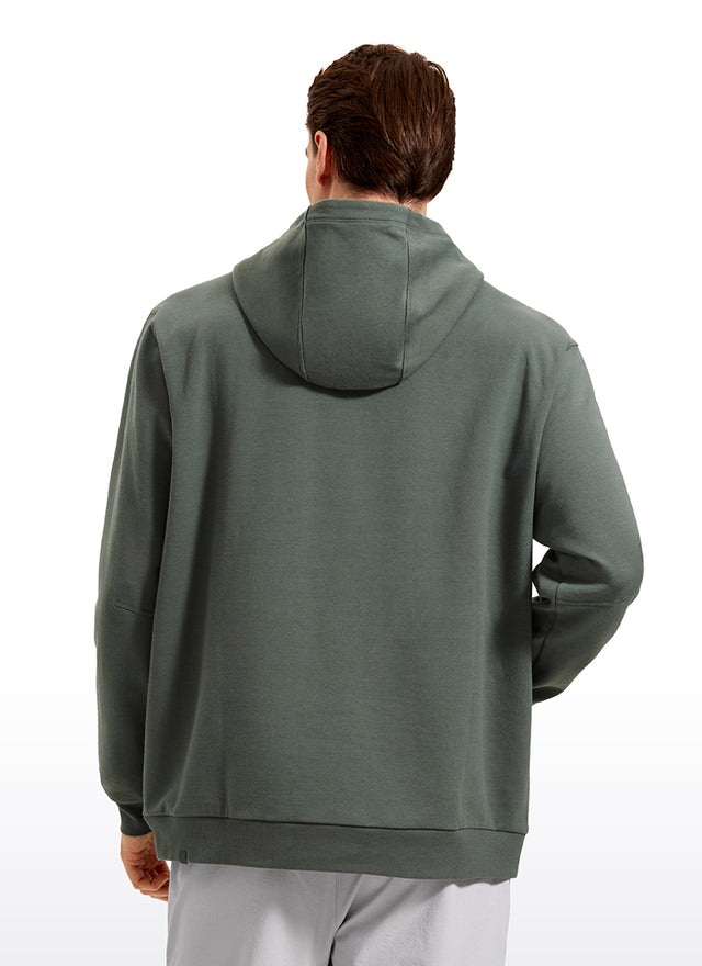 CRZ YOGA Mens Fleece Hoodies Pullover Workout Sweatshirts with Pocket Grey Sage