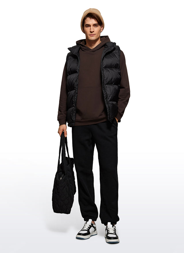 CRZ YOGA Mens Fleece Hoodies Pullover Workout Sweatshirts with Pocket Hot Fudge Brown