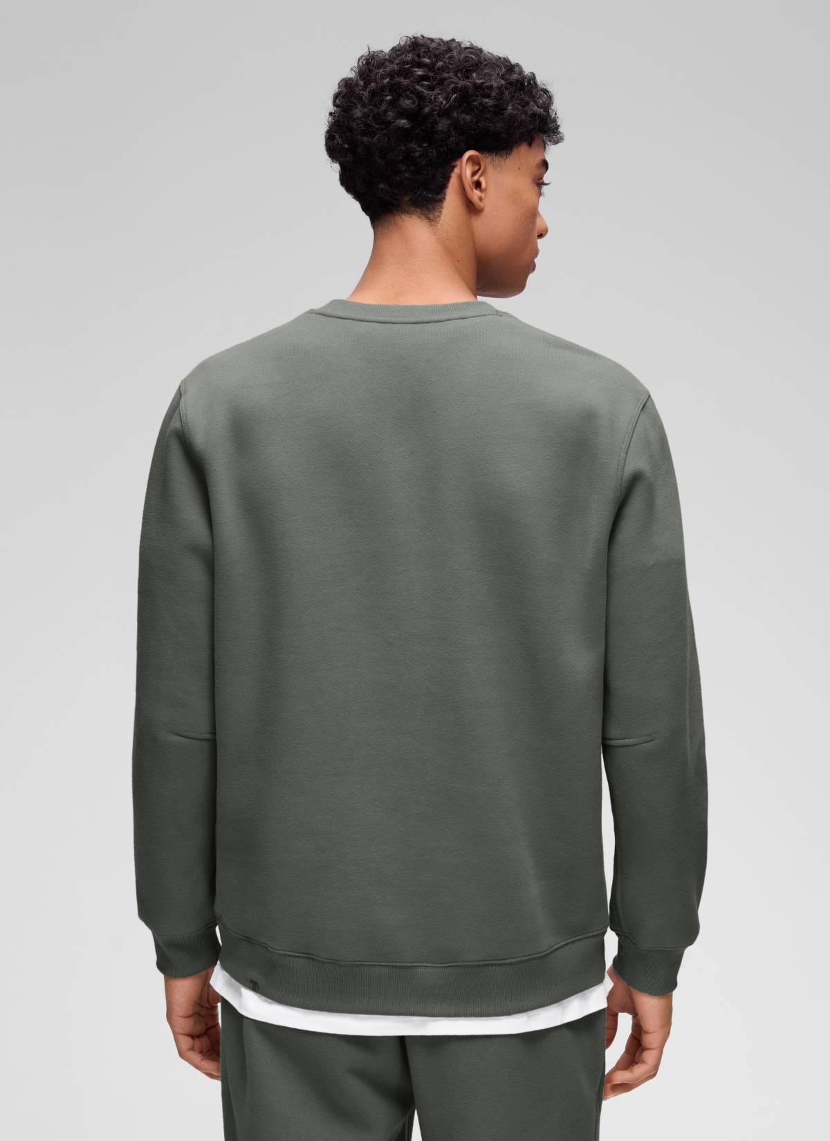 CRZ YOGA Man's Casual Relaxed Fit Fleece Lined Pullover Sweatshirt Grey Sage