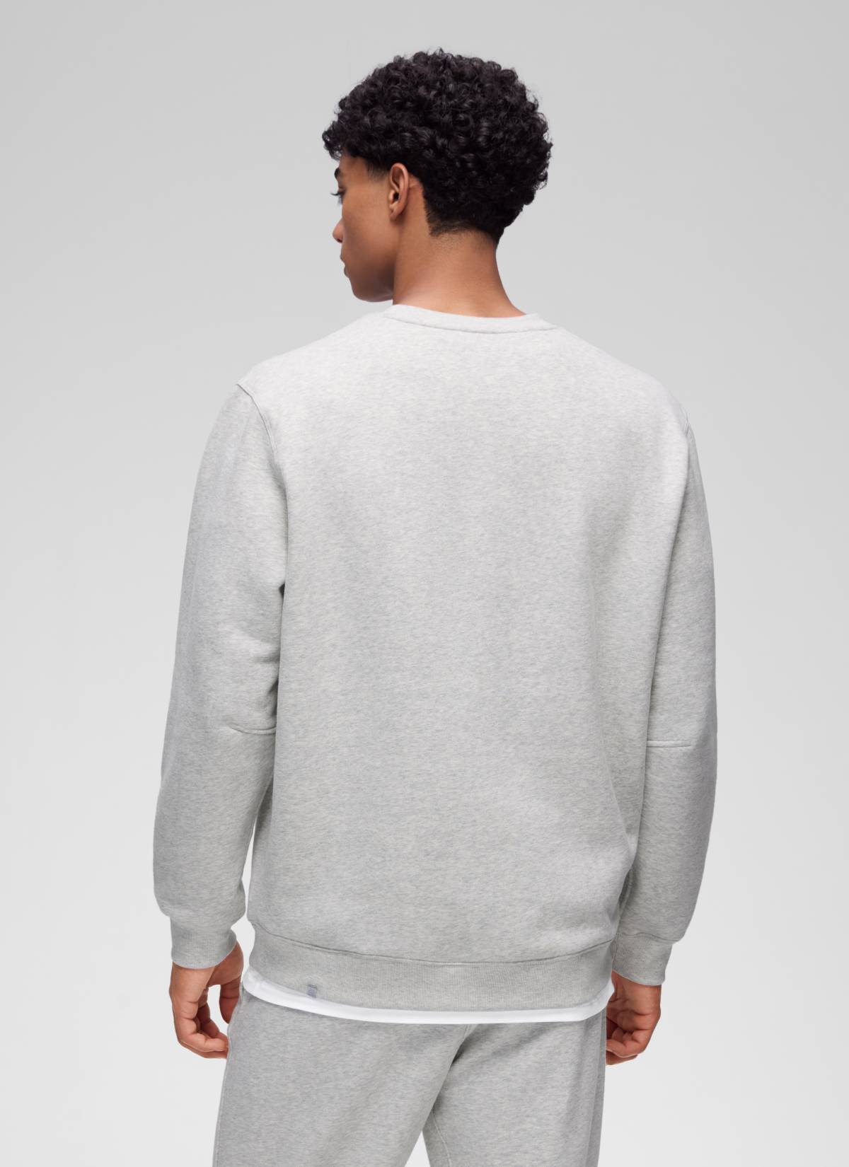 CRZ YOGA Man's Casual Relaxed Fit Fleece Lined Pullover Sweatshirt Dove Grey Heather