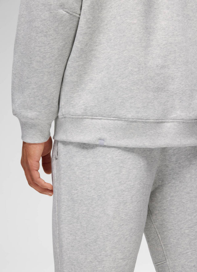 CRZ YOGA Man's Casual Relaxed Fit Fleece Lined Pullover Sweatshirt Dove Grey Heather