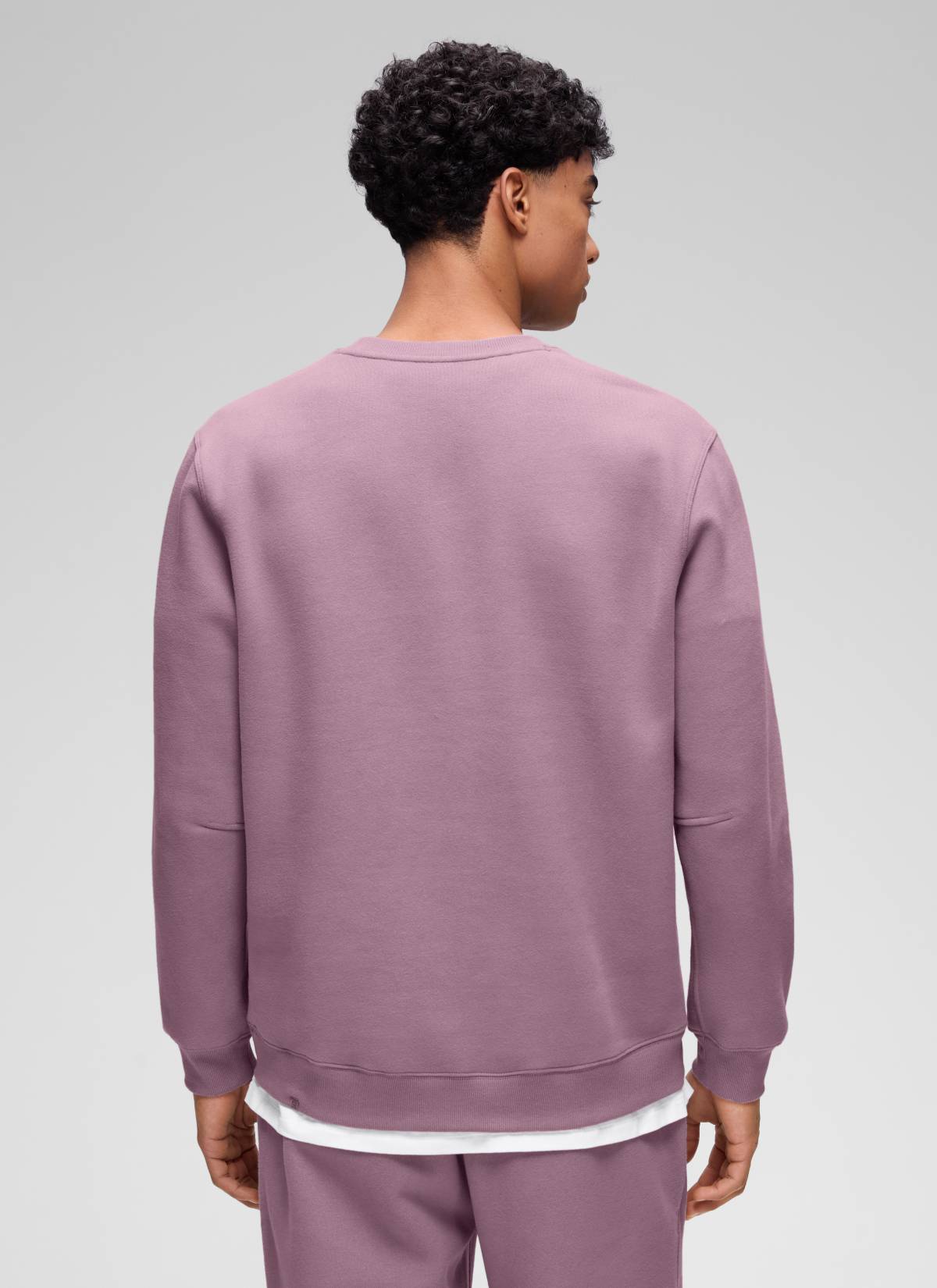 CRZ YOGA Man's Casual Relaxed Fit Fleece Lined Pullover Sweatshirt Light Lavender